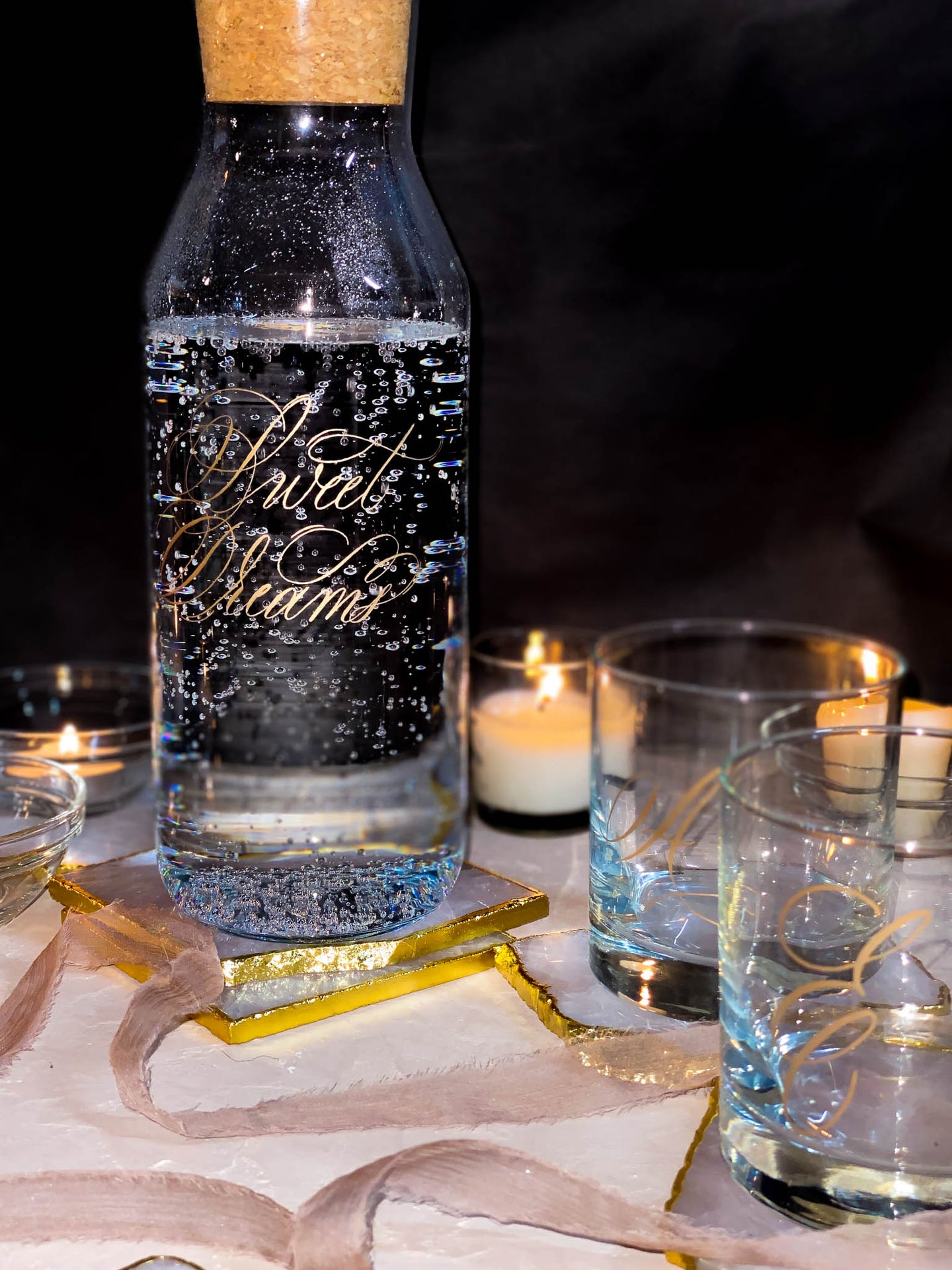 Gold Bedside Carafe Set